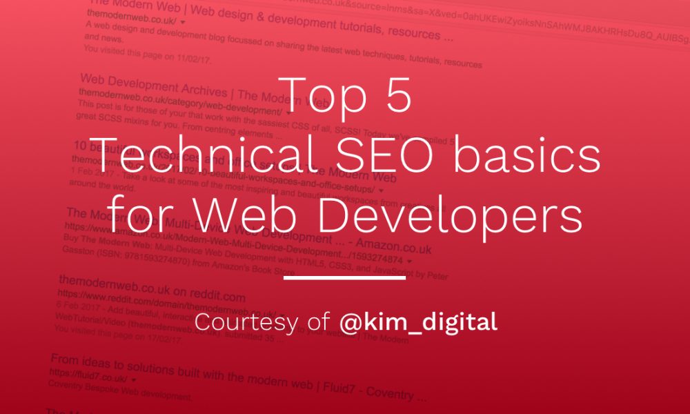 Top 5 Technical SEO basics for Web Developers