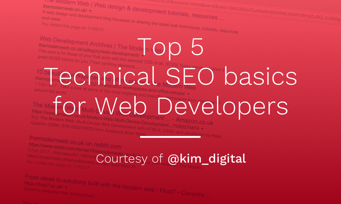 Top 5 Technical SEO basics for Web Developers